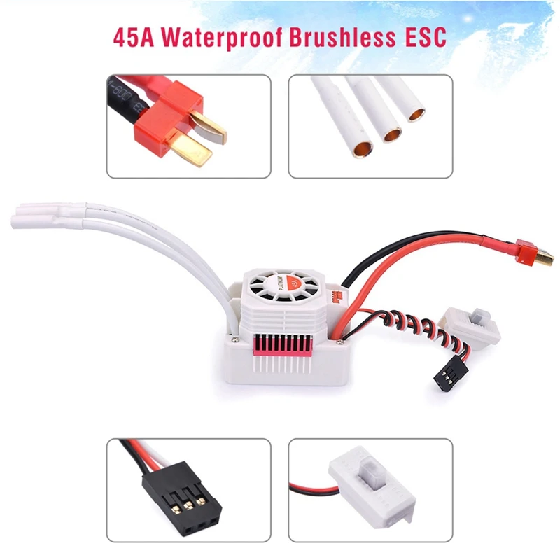

SURPASS HOBBY Platinum Waterproof 3650 Brushless Motor &45A ESC Kit for 1/10 RC Car Truck Toy