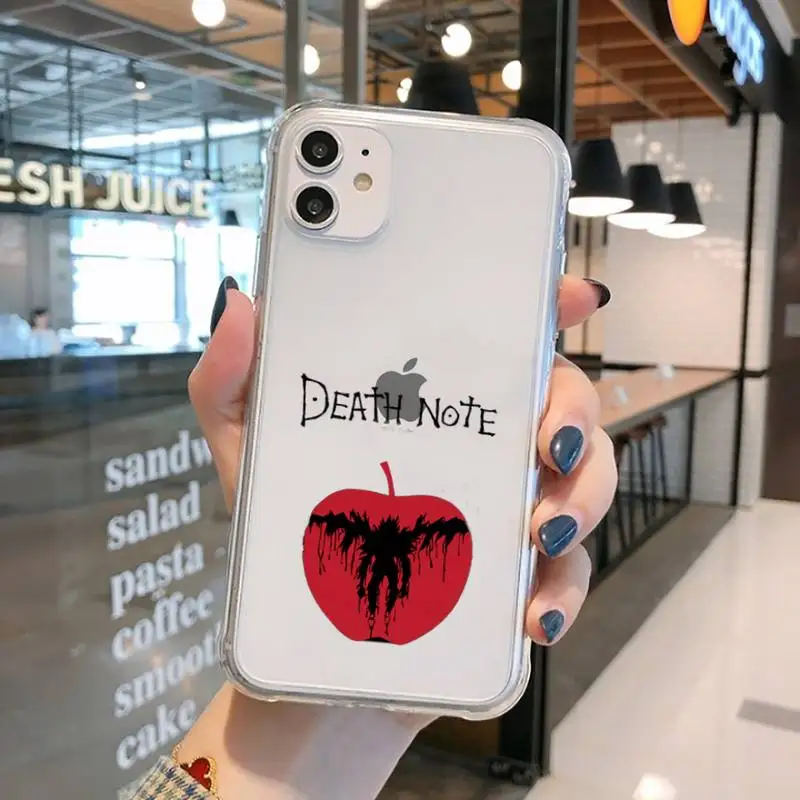

Anime death note Phone Case Transparent for iPhone 11 12 mini pro XS MAX 8 7 6 6S Plus X 5S SE 2020 XR