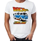 Мужские футболки в стиле хип-хоп, забавные уличные Топы И Футболки с надписью потерянного Назад в будущее, с изображением инициативности Дхармы, 100% хлопок