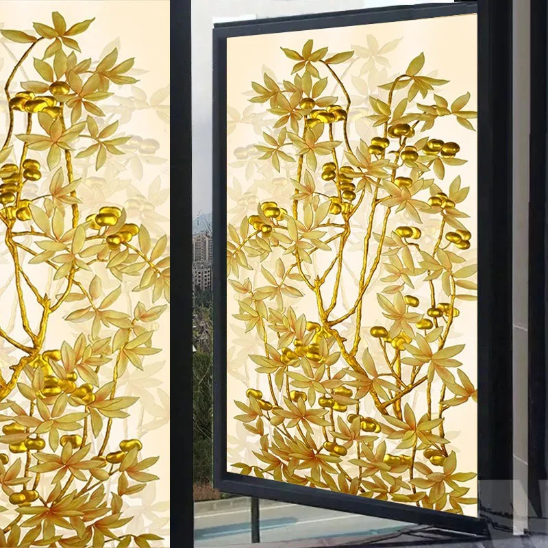 Пленка для окон индивидуального размера наклейки на стекло Арт золотое дерево