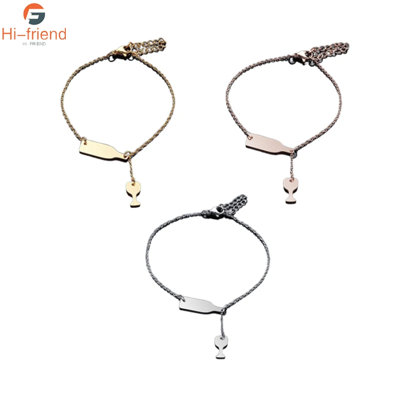 2021 тренд пивной бокал вина чашки бутылка Стекло изысканный кулон Браслеты