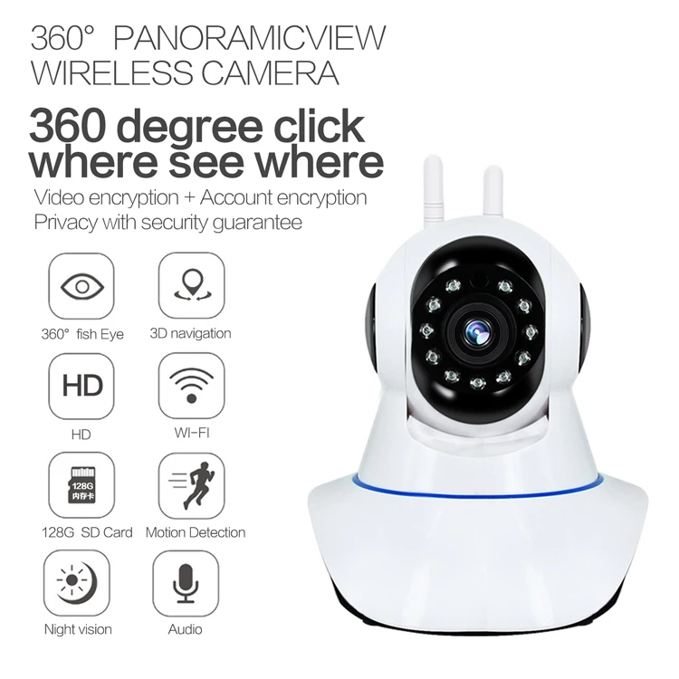 360 ° HD 1080P умный видеорегистратор удаленно монитор домашней безопасности Wifi ip-камера ночного видения мини-видеокамеры с микрофоном