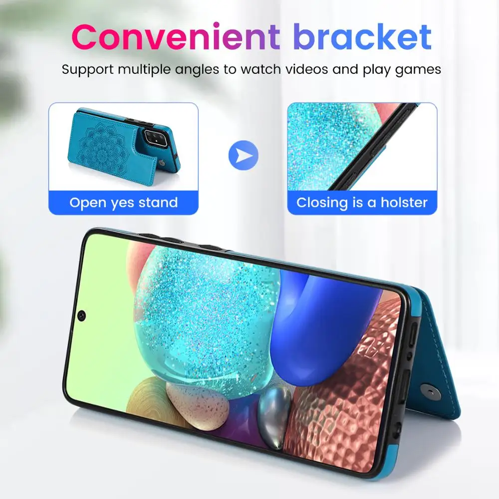 Чехол Datura с цветочным клапаном для Samsung Galaxy A70 A50 A30 A51A71 A81 A9 задний кронштейн карт