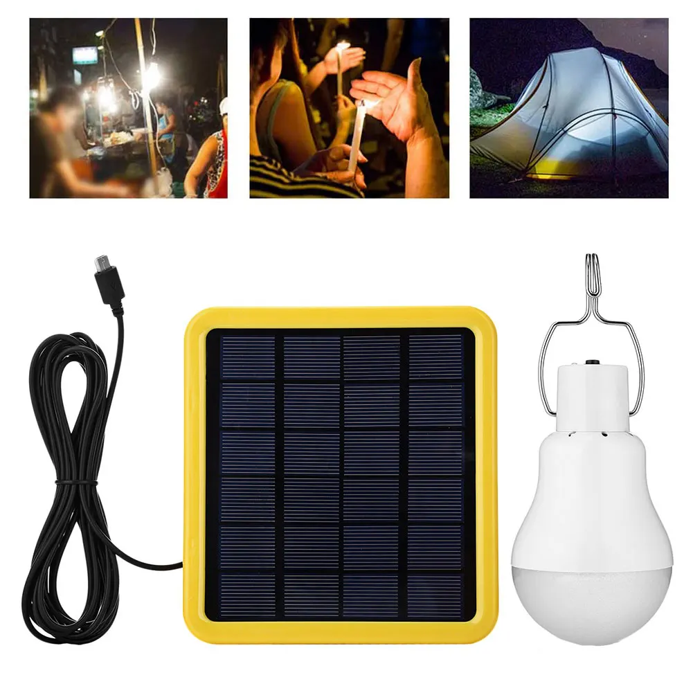 

Outdoor Solar LED Bulb Lamp Rechargeable Multifunctional Mobile Lighting for Outdoor Hiking Camping Tent Fishing Lighting