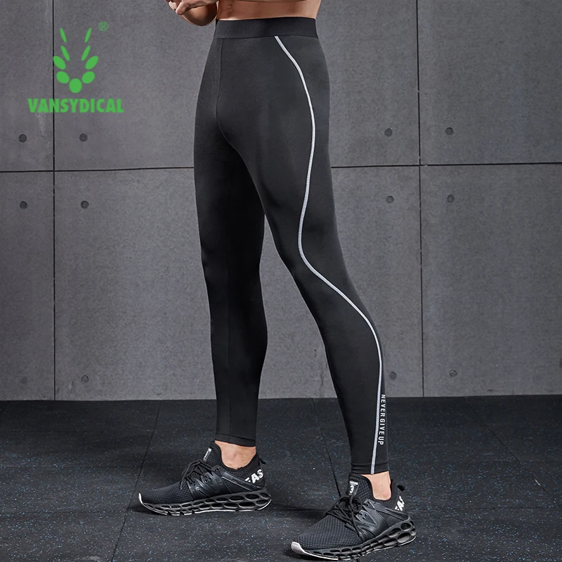 Компрессионные брюки для мужчин черные полосатые спортивные колготки бега