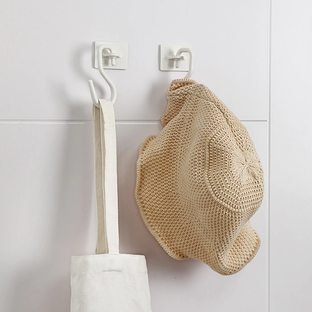 

1pc Reativewall Hanging Rack Punch-free Hook, Kitchen Cabinets Refrigerator Storage Racks Non-marking Sticky Rotating Hooksc