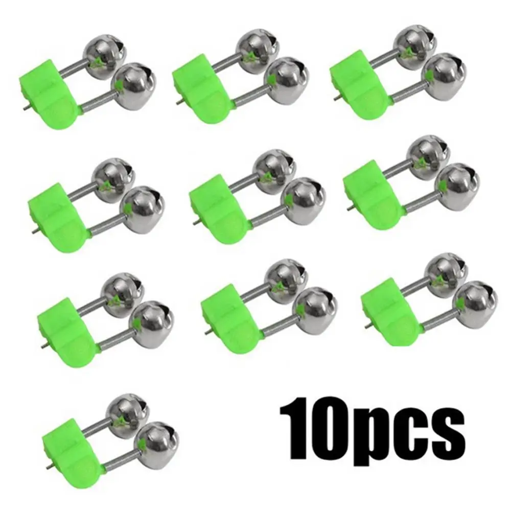 

55% Discounts Hot! 10Pcs/Set Night Fishing Twin Rod Clamp Bell Ring Bite Alarm Tackle Accessories