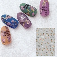 2021 new 3d nail art stickers bohemia small rose flower image nails stickers for nails sticker decorations manicure z0407 1