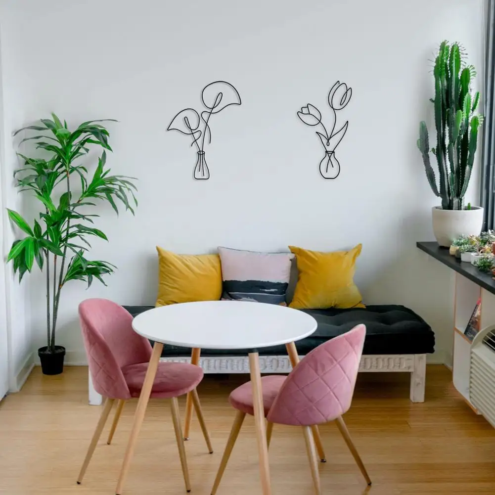 Portable Useful Metal Flower Wall Art Easy Hanging Decor Beautiful for Living Room | Дом и сад
