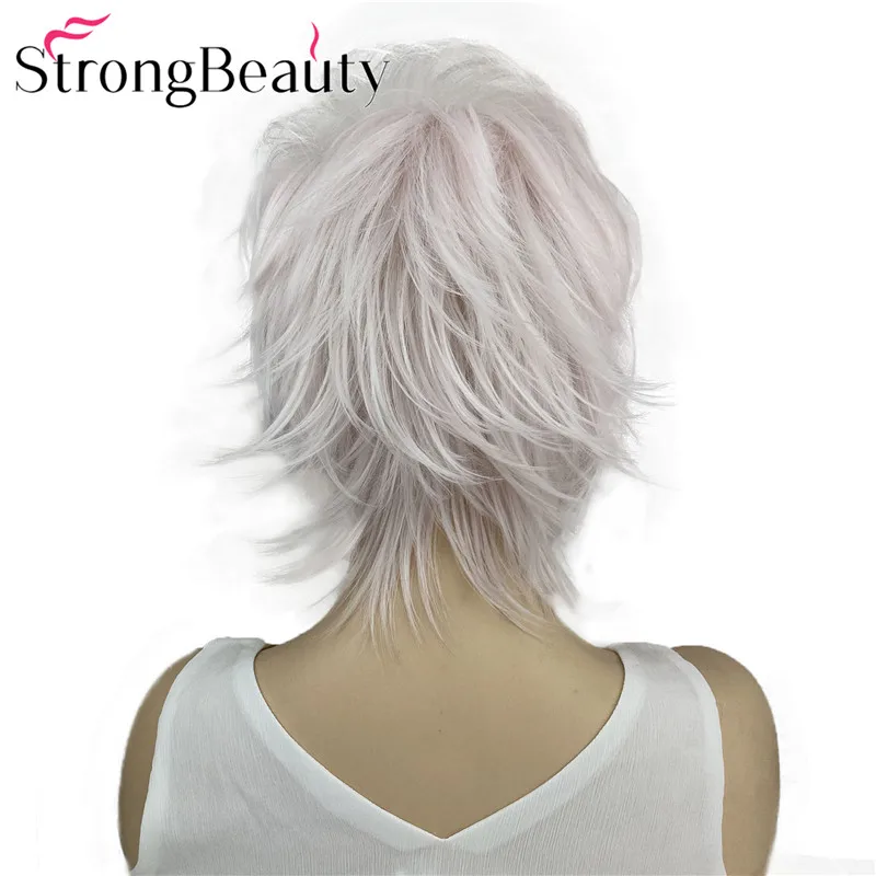 synthétique lisse courte pour rose clair mixte avec cheveux sans résistante la