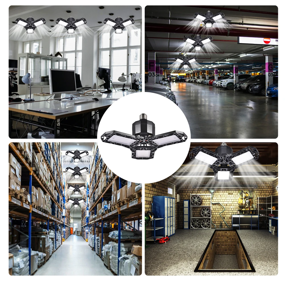 Светодиодный гаражный светильник 80 Вт 72 светодиода 360 градусов деформируемый