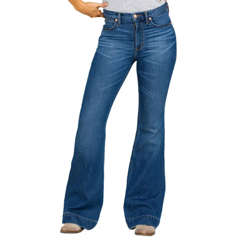 

Women's High Waisted Stretchy Skinny Jeans Ladies Bootcut Flared Denim Pants UK
