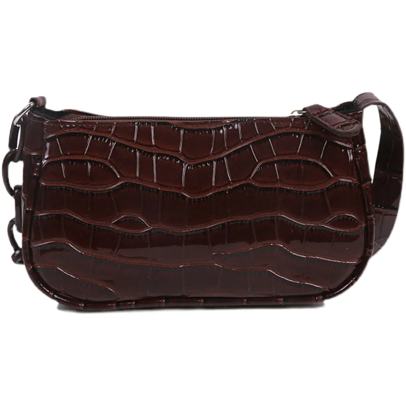 

Female Acrylic Chain Top-handle Underarm Bag Crocodile Pattern Small Shoulder Bag for Women Simple Fashion Ladies Purse Handbags