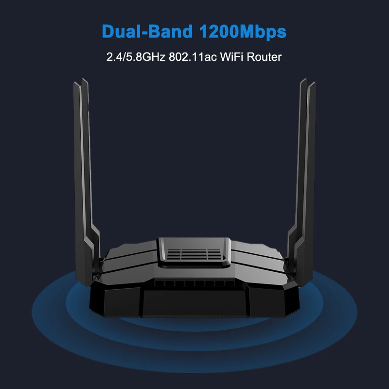 Беспроводной Wi Fi роутер ZBT AC1200Mbps двухдиапазонный 1 WAN + 4 LAN гигабитный USB шире