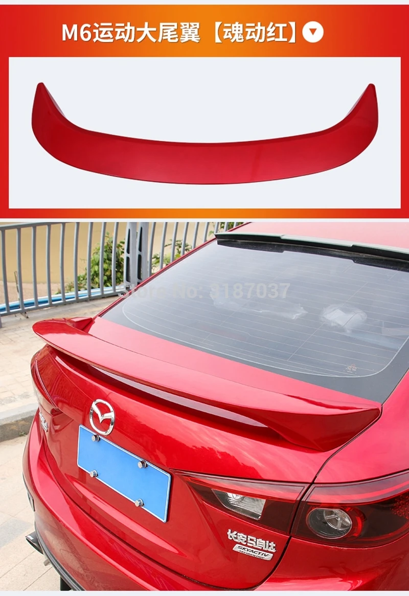 

Для Mazda 3 M3 Axela 2014 до 2017 год спойлер грунтовка или какой-либо из АБС-пластика Пластик задний спойлер на крыло, крышу багажник губы загрузки покрытие автомобиля для укладки
