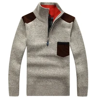 2022 autumn casual high quality mens sweater standing collar fleece knittwear mens keep warm sweaters pullovers m 3xl