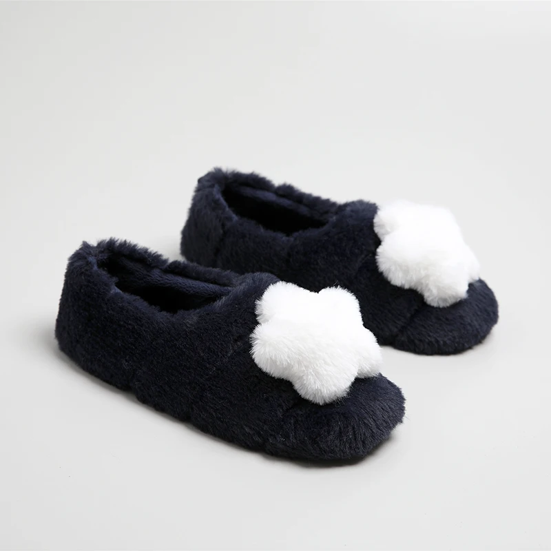 New products for autumn and winter warm three-dimensional five-pointed star slippers indoor non-slip bag with cotton shoes home