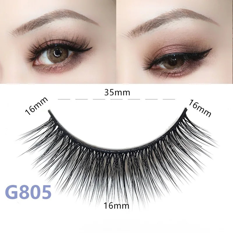 5 пар оптом 3D натуральные Толстые Накладные ресницы G800 ручные накладные имитация