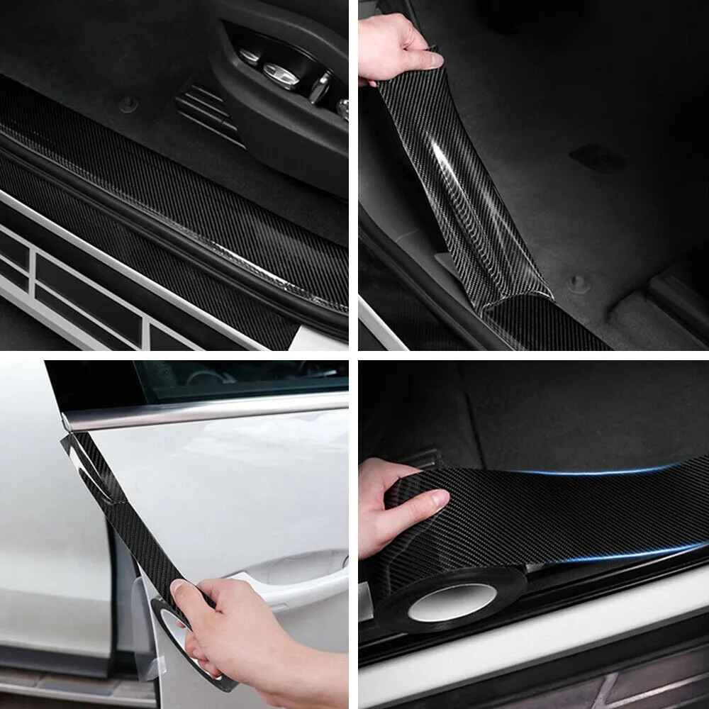 

Stickers Carbon Fiber Vinyl Film Tape Door Sill Scuff Flexible Protection