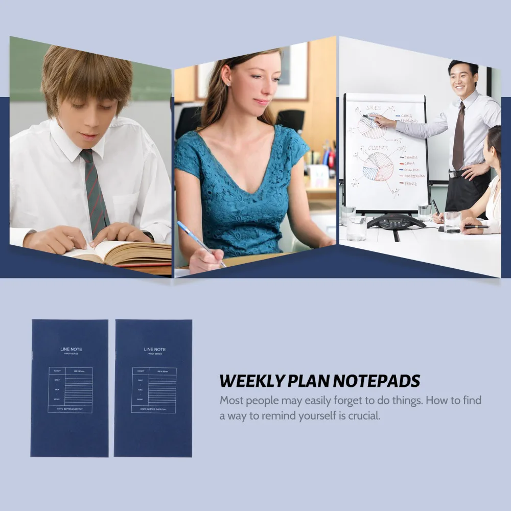 

2pcs Plan Writing Memo Notepads Stationery Notepads for Student Office