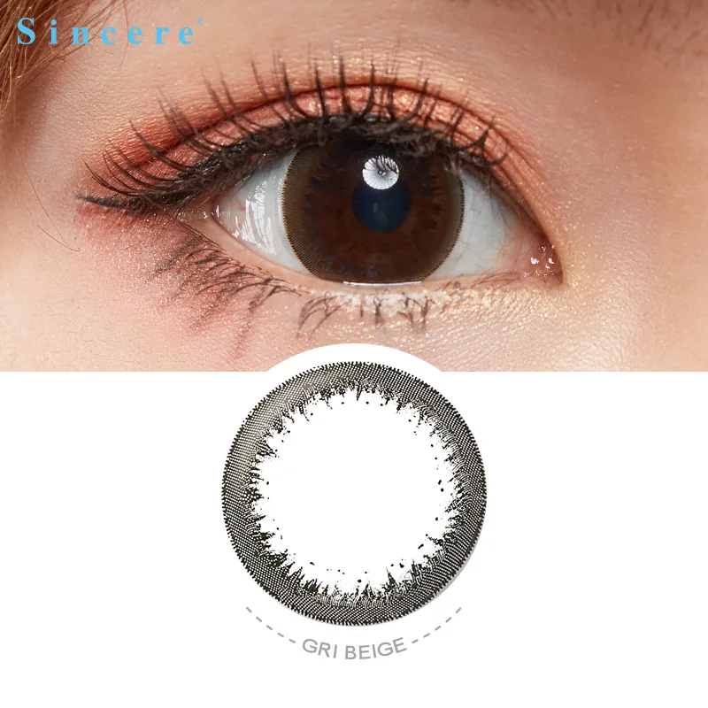 

Sincere vision Gri Beige Colored Contact Lenses for eyes small pupil yearly 6pcs/box Myopia prescription degrees