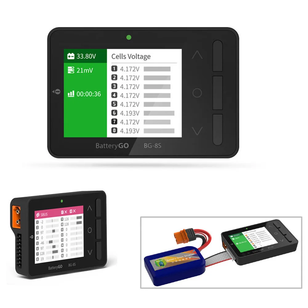 

ISDT BG 8S Protocol Analysis 3 Pin Plug Digital Quick Charging Signal Test Power Bank LCD Display Smart Battery Checker