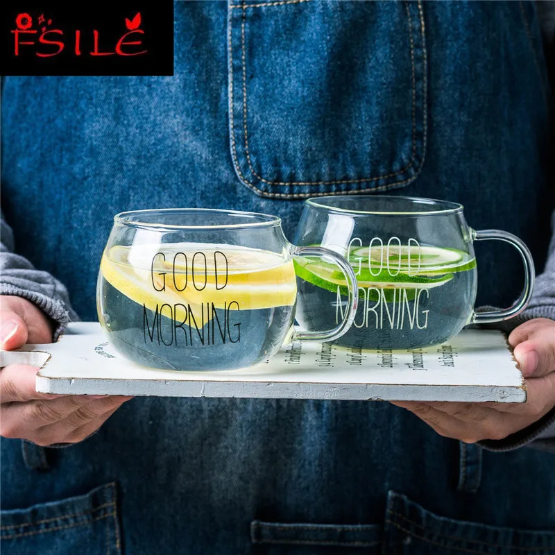 Креативная стеклянная кружка 350 мл с надписью чашка для воды молочным соком кофе