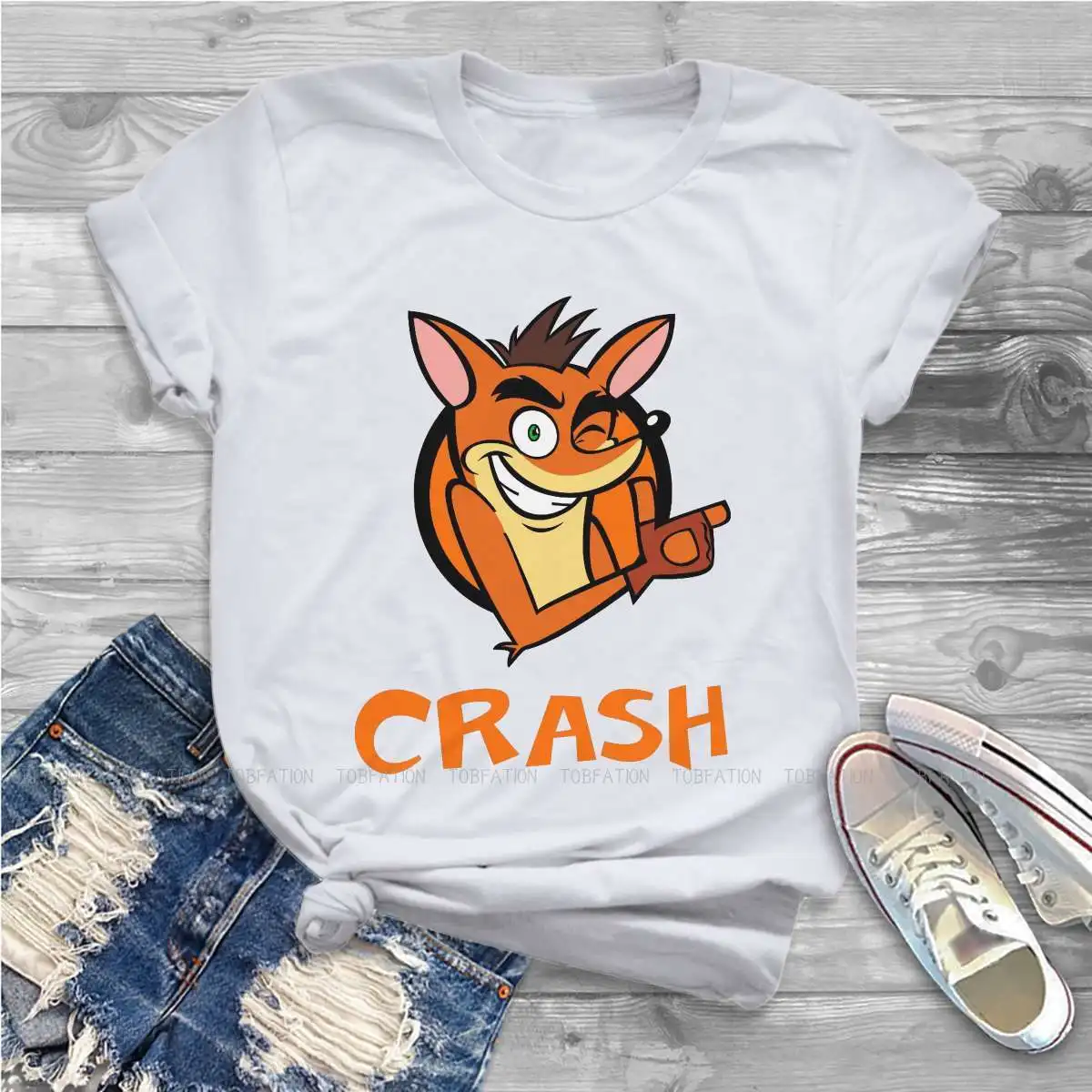 

Женские рубашки Crach, большие винтажные женские футболки с рисунком волка, видеоигра, повседневные женские блузы в стиле Харадзюку