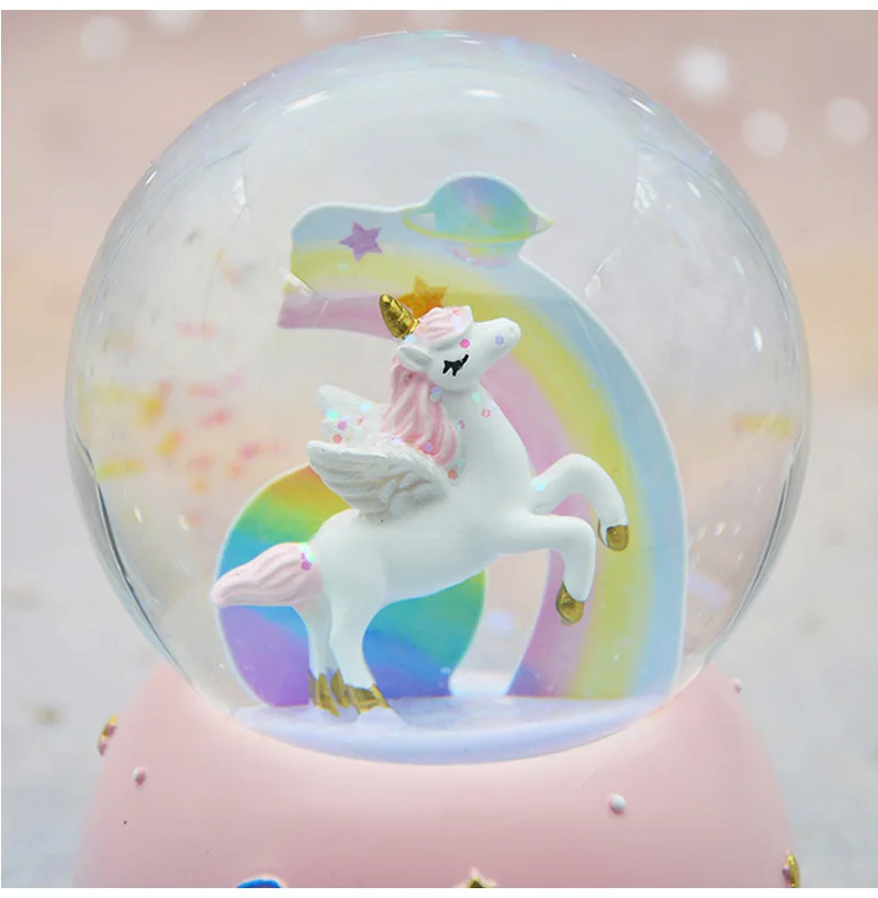 Fantacy Starry Sky Universe Miniature Model Snow Globe Crystal Ball Christmas Music Box Christmas Home Decoration Birthday Gift