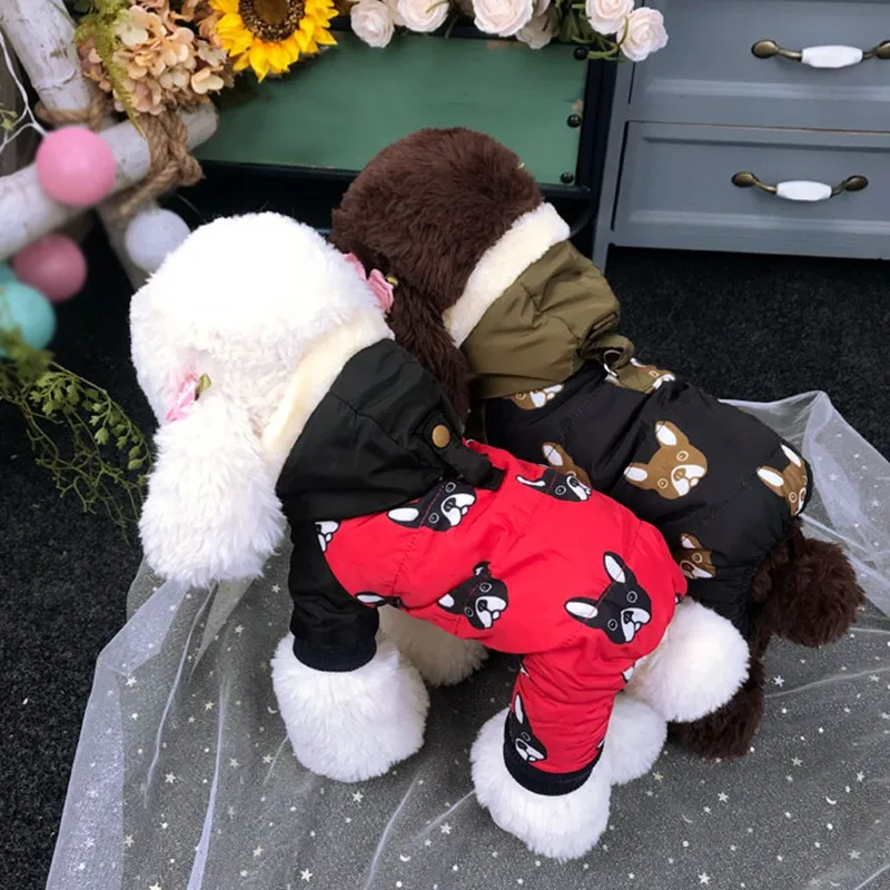 Мягкий хлопковый комбинезон для собак пижама маленьких питомцев теплая одежда