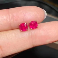 high quality natural ruby earrings womens day genuine gemstones 18k gold earrings gifts for girlfriend