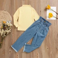 girls clothes set baby kids long sleeve tops denim pants outfits 2pcs 2022 new arrival children clothing set2 3 4 5 6t