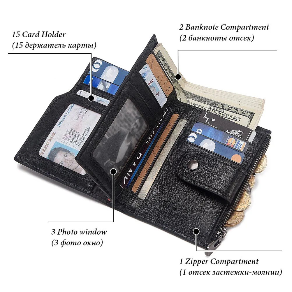 Fashion Smart Men Wallet Rfid Genuine Leather With Alarm GPS Map Bluetooth Coin Purse ID Credit Card Holder Wallets | Багаж и сумки