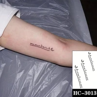 moon english letter fake tattoo adult arm leg body art waterproof temporary tattoo sticker men and women