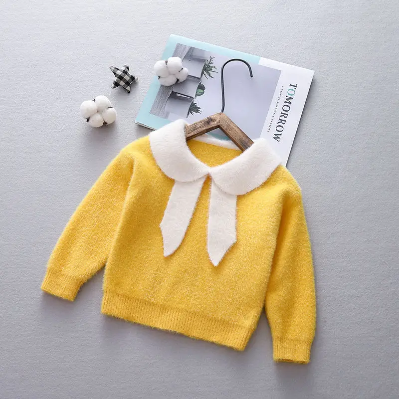 2019 милый осенний вязаный свитер для маленьких девочек одежда детей топ 4 5 лет
