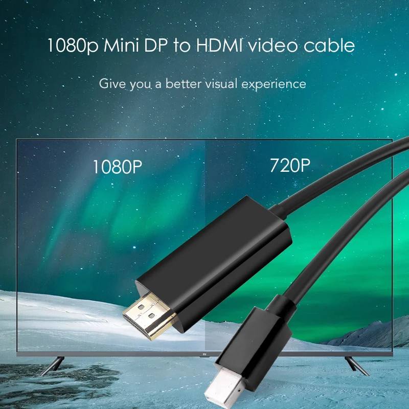 3M Long Mini Displayport To HDMI-compatible Cable 1080P TV Projector Projetor DP 1.4 Display Port Converter For Macbook Air Pro |