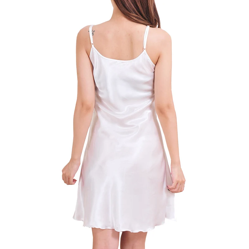 Женские ночные рубашки сексуальная ночная сорочка шелковая Однотонная
