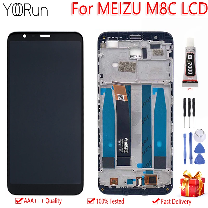 5,4" для Meizu M8C M809L M810H ЖК-дисплей с сенсорным экраном дигитайзер сборка с рамкой бесплатные инструменты для Meizu M8 C Дисплей