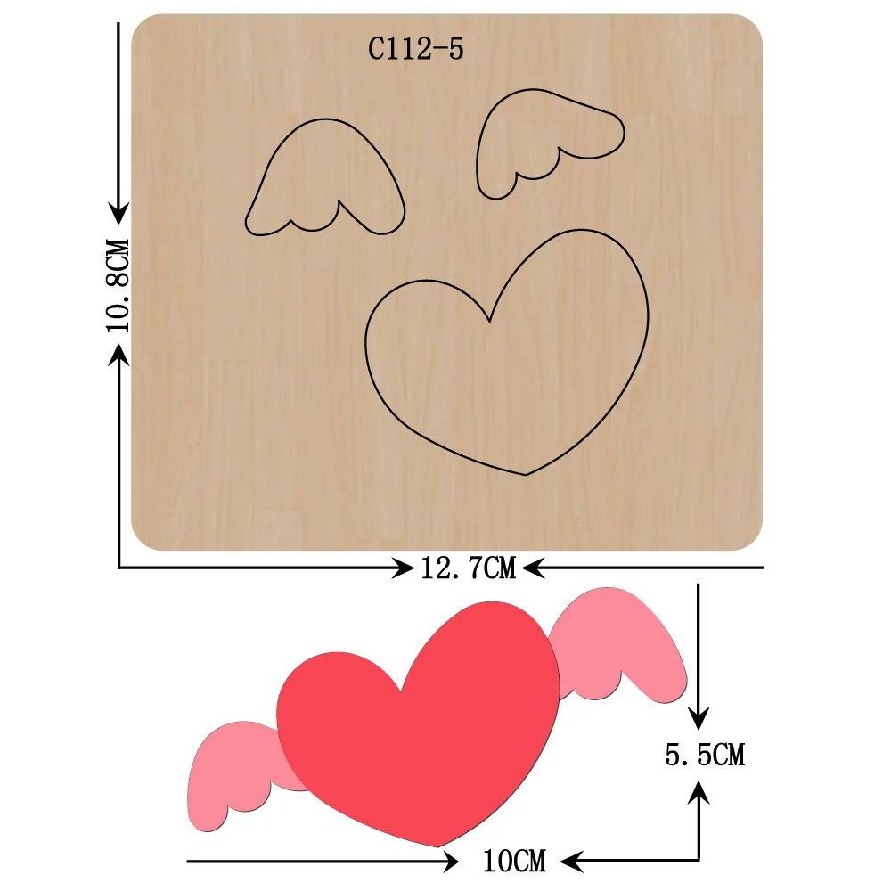 

New Love, heart, transmission Wooden die Scrapbooking C-112-5 Cutting Dies