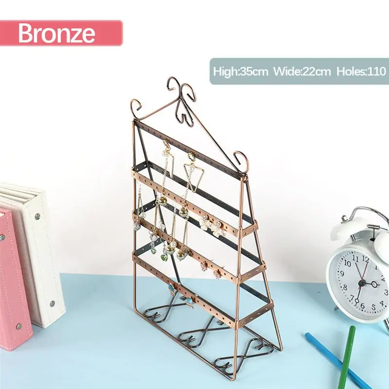 

4 Tier Jewelry Stand Rack Metal Earrings Display Holder Props Shelf Fashion Jewelry Organizer for Jewelry Stores Windows