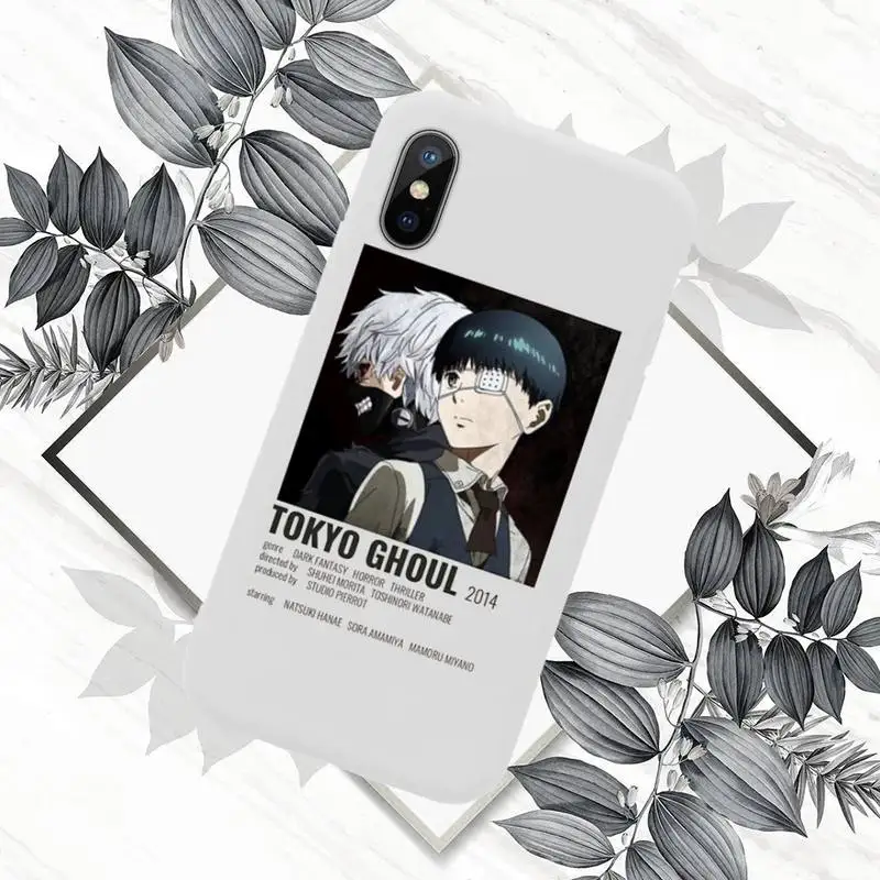 

Tokyo Ghoul Anime pattern shell Phone Case Candy Color for iPhone 6 7 8 11 12 s mini pro X XS XR MAX Plus