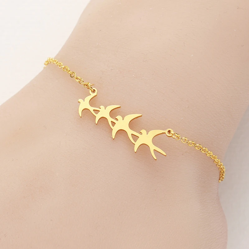 Южнокорейский новый простой браслет в виде Ласточки животного Модный женский