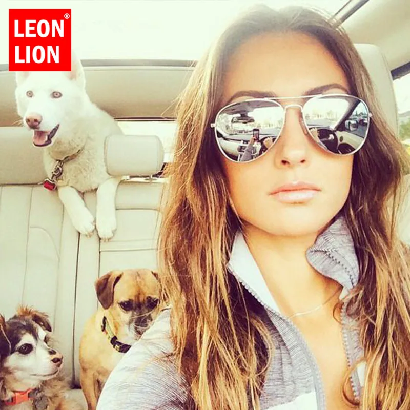 Солнцезащитные очки-авиаторы LeonLion зеркальные для мужчин и женщин винтажные