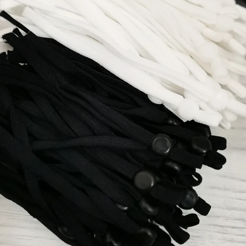 Bandas El&aacute;sticas ajustables para mascarillas, bandas con hebilla, color blanco y negro, 3000, 4000, 5000 y 5mm, 7-10 d&iacute;as-2