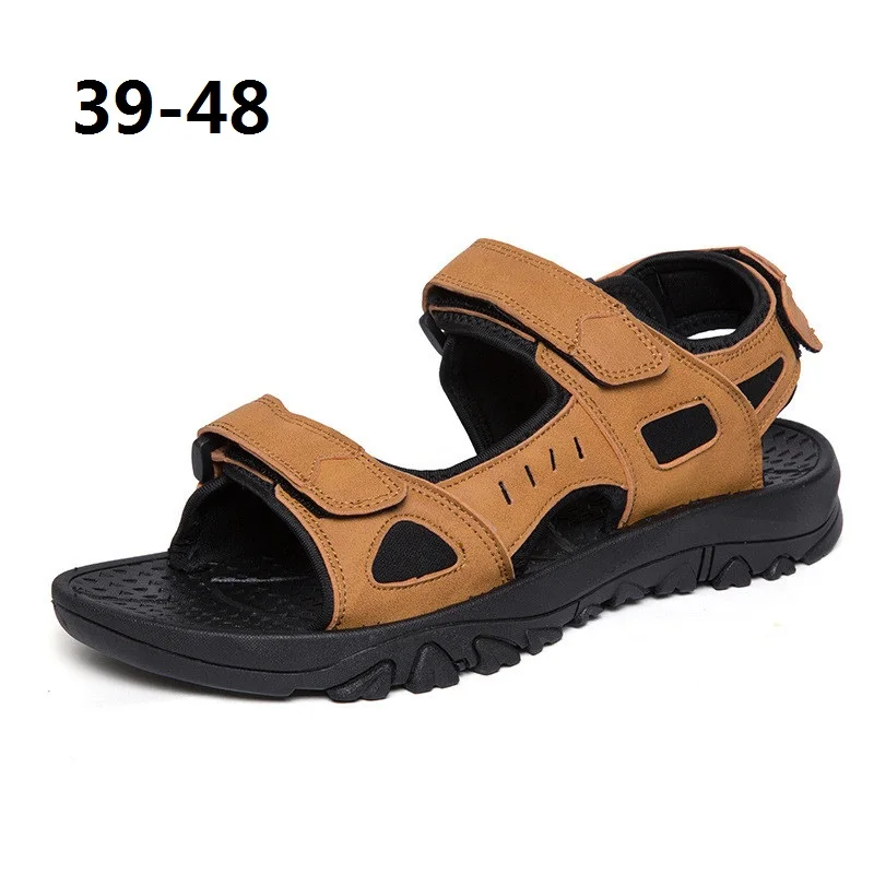 New Male Shoes Microfiber Leather Men Sandals Summer Men Shoes Beach Sandals Man Fashion Outdoor Casual Sneakers Size 39-48