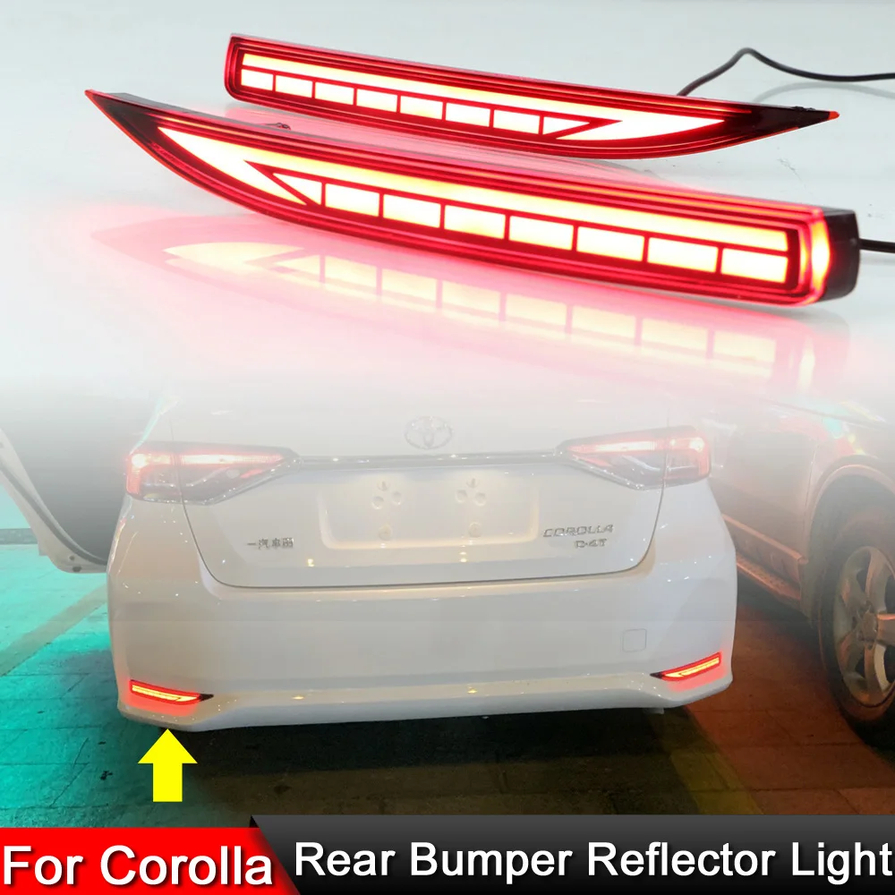 2 шт. Для Toyota Corolla 2019 2020 LED задний бампер Reflector Warning Light Assembly Brake Stop Turn Signal Tail on.