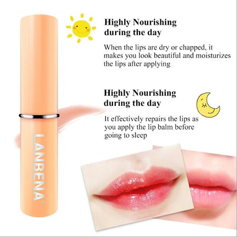 LANBENA Хамелеон бальзам для губ маска пухлых питательная увлажняющая уменьшающая