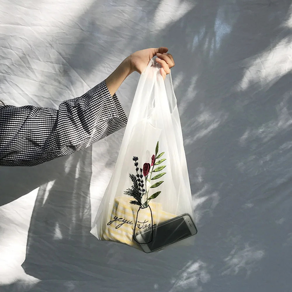 

Women Transparent Tote Organza Yarn Cloth Beach Bag Embroidery Handbag High Quality Eco Clear Hand Bags Purse For Girls