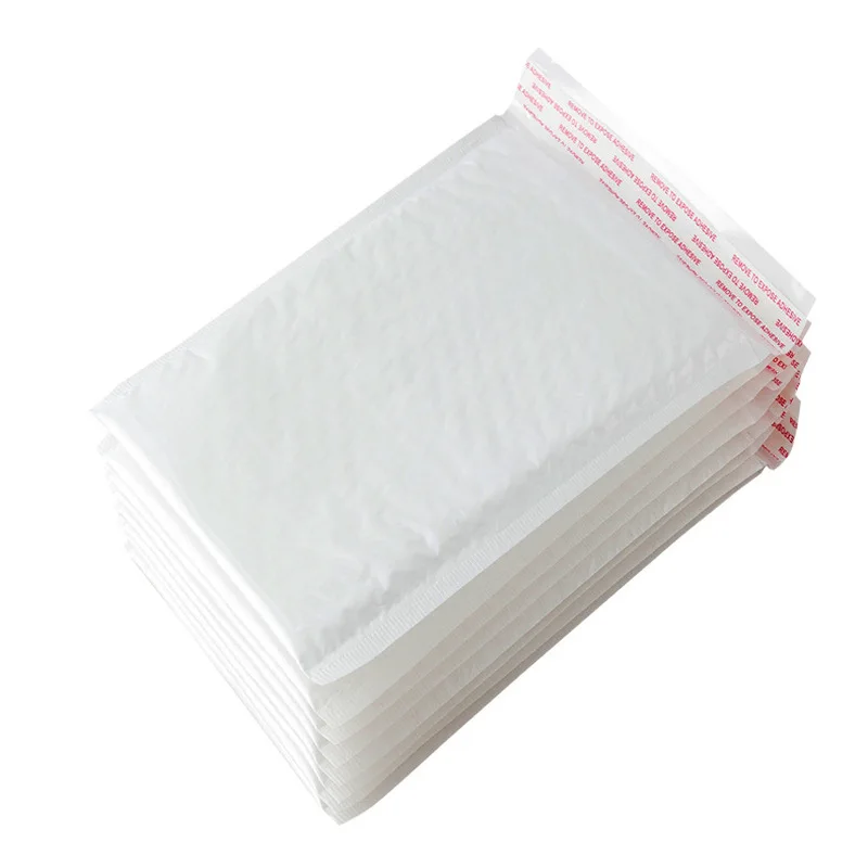 

10 Pieces White Envelope Paper Bubble Bag Foam Collision Postage Delivery Bag Christmas Package Gift Holders 13 * 15cm + 3.5cm