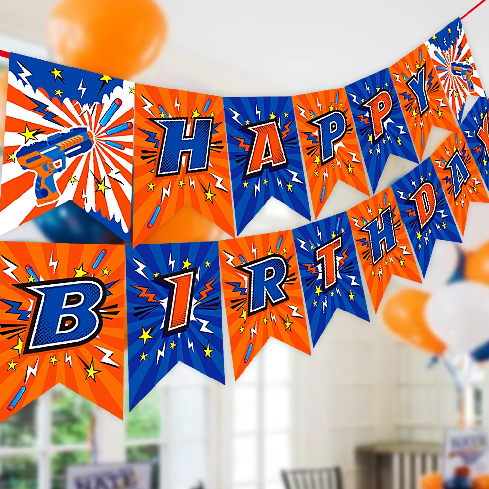 Дротика War Happy Birthday баннер для Nerf серии Бластеры Рождественский детский подарок